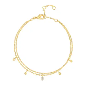 PAVOI 14K Gold Plated Beaded Bracelet for Women - Stackable Gold Bead Bracelet - Adjustable Dainty Gold Jewelry