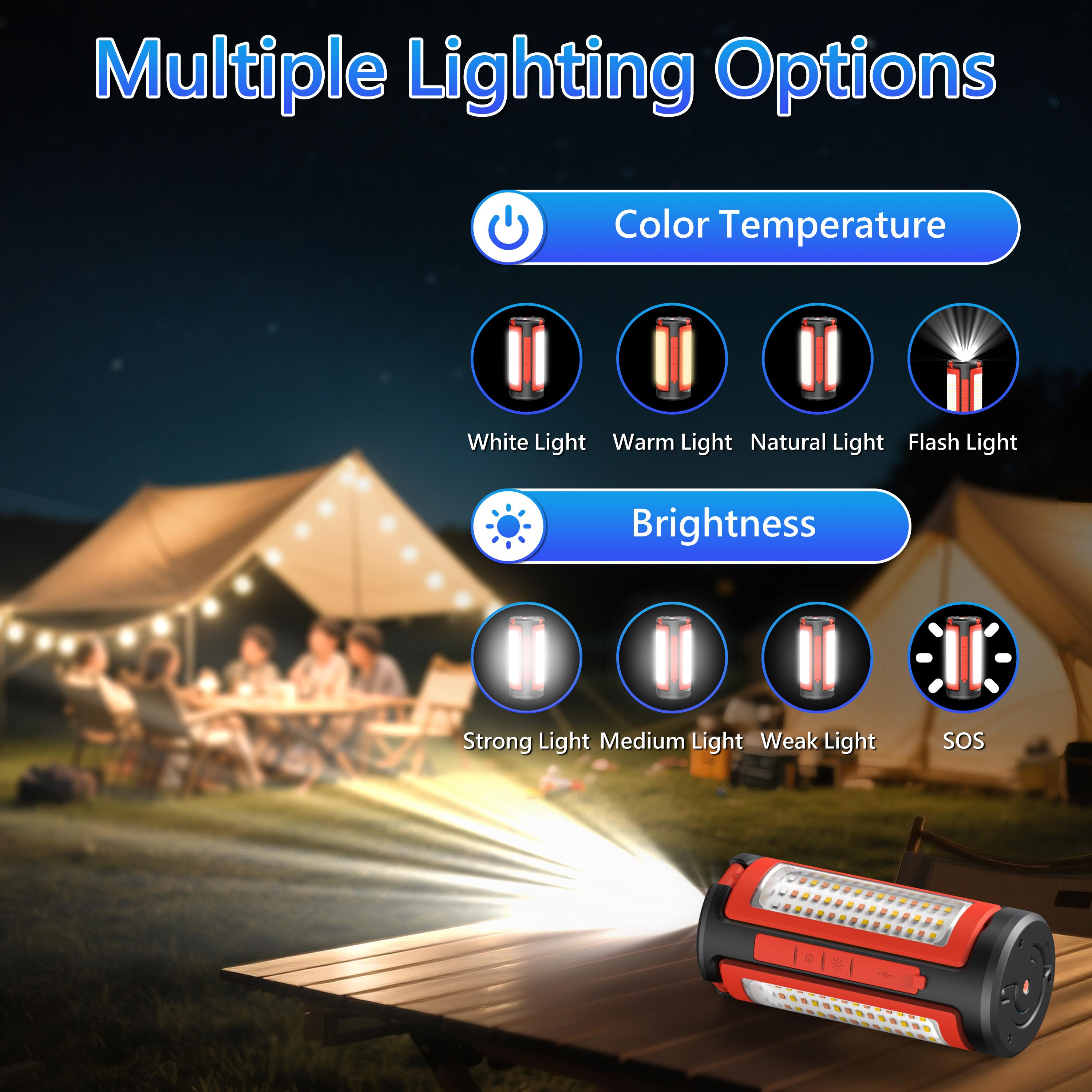 3-Head LED Camping Light with 10000mAh Power Bank - Portable Rechargeable Work Light with 67" Adjustable Stand & Detachable Tripod for Outdoor, Emergency, Camping, Fishing, Garage 3-Head LED Camping Light with 10000mAh Power Bank - Portable Rechargeable Work Light with 67" Adjustable Stand & Detachable Tripod for Outdoor, Emergency, Camping, Fishing, Garage