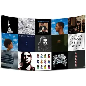 Tapestry Decor Wall (3x5Ft,HD Printing) ENMOON Drake Album Cover Flag Tapestry For Living Room Bedroom Dorm Wall Art Decor Decoration Colorful Mandala Skull Printed Mandala Floral Pattern bedroom decor