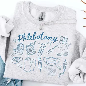 Phlebotomy Sweatshirt, Phlebotomist Crewneck Shirt, CPT Phlebotomy Tech Gift, Blood Bank Phlebotomy Shirt, PHLEB Apparel, Womenswear