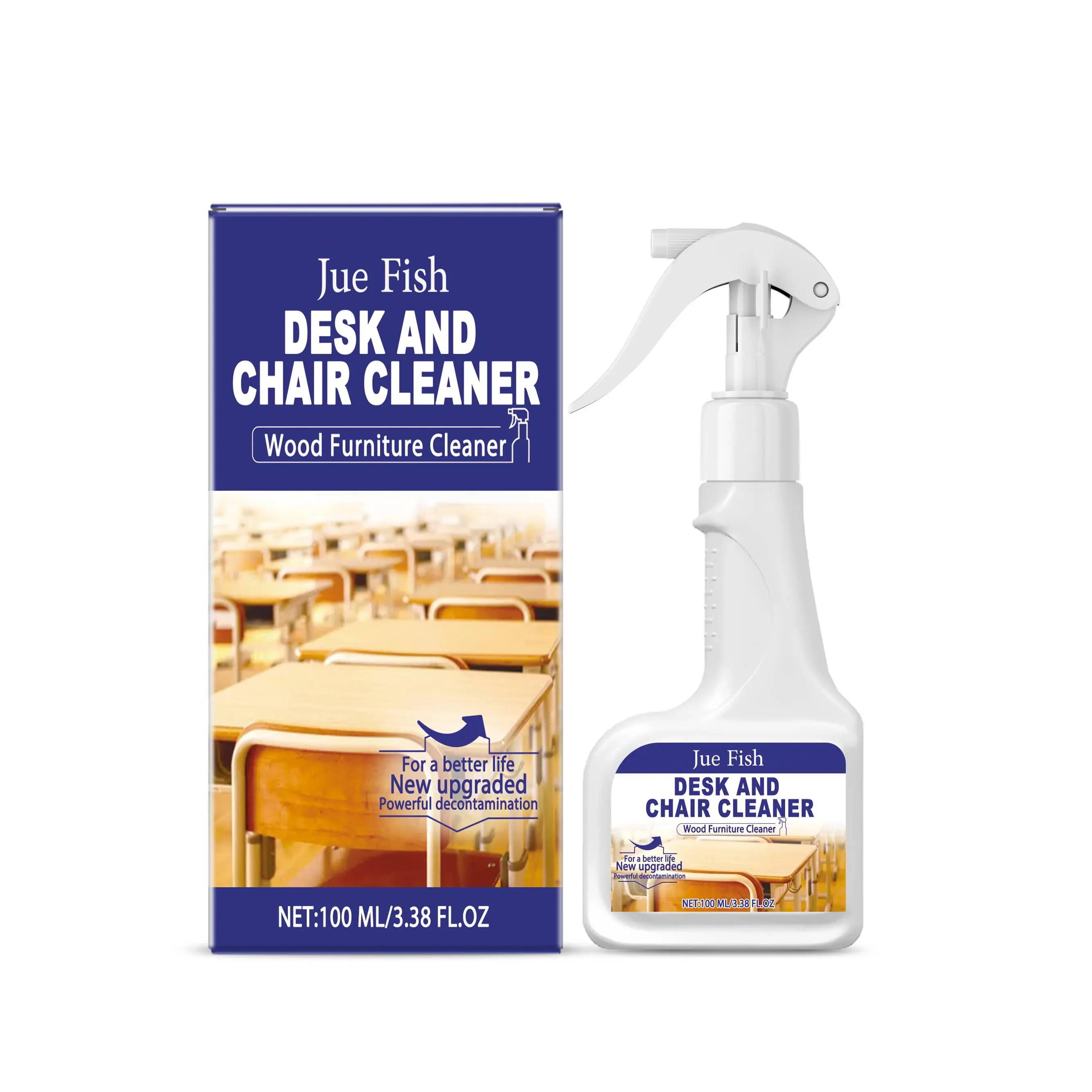 Jue-Fish Desktop Cleaner Decontaminate Plastic Desks And Chairs Desks Office Wood Furniture Wipe Table Cleaner