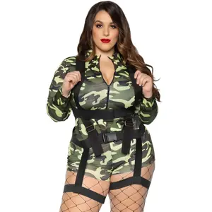 Plus Goin’ Commando Camo Romper Costume