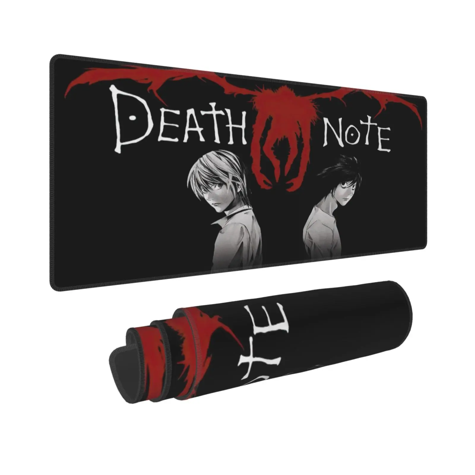 Death Note Anime Gaming Computer Mouse Pad - 11.8×31.5 in, TPU Wrist Support, Single-Side Print, Durable Non-Slip Desk Mat for Gamers, Stylish Dark Design