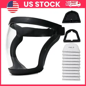 Full Face Shield for Adults Women Men | Adjustable Reusable Protective Transparent Face Shield | Anti-Fog, Super Lightweight High-Definition Plastic Safety Visor | Eye, Nose & Mouth Protection for Work, Outdoor, Lab, Kitchen, School | War Gadgets