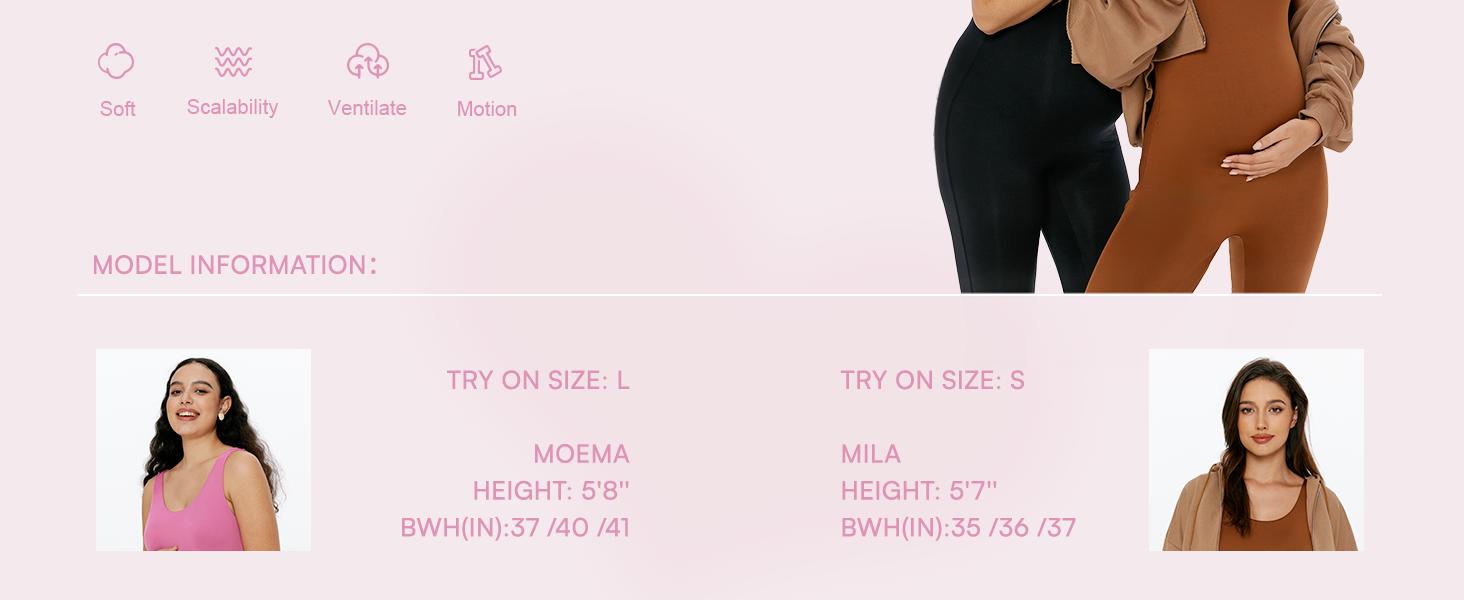 POSHDIVAH Women's Maternity Jumpsuit Romper Pregnancy Leggings Sleeveless Tank Top Bodycon Bodysuit Shapewear pregnancy supply