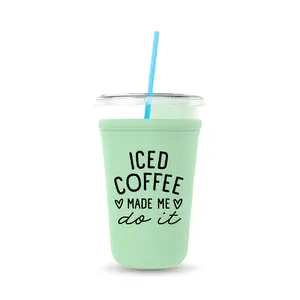 Iced Coffee Made Me Do It, Neoprene Iced Coffee Cup Cooler, Gift and Party Favor Drinkware Ideas, Cold Drink Sleeve