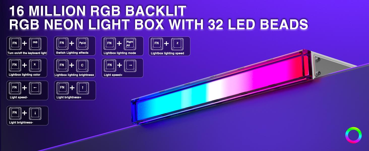 AULA Hero 68 HE 60% Gaming Keyboard Wired, Hall Effect Magnetic Switch Keyboard with 8K Hz Polling Rate, Side Printed PBT Keycaps, RGB Neon Light Box, Customizable Web Software for PC/Mac Gamers