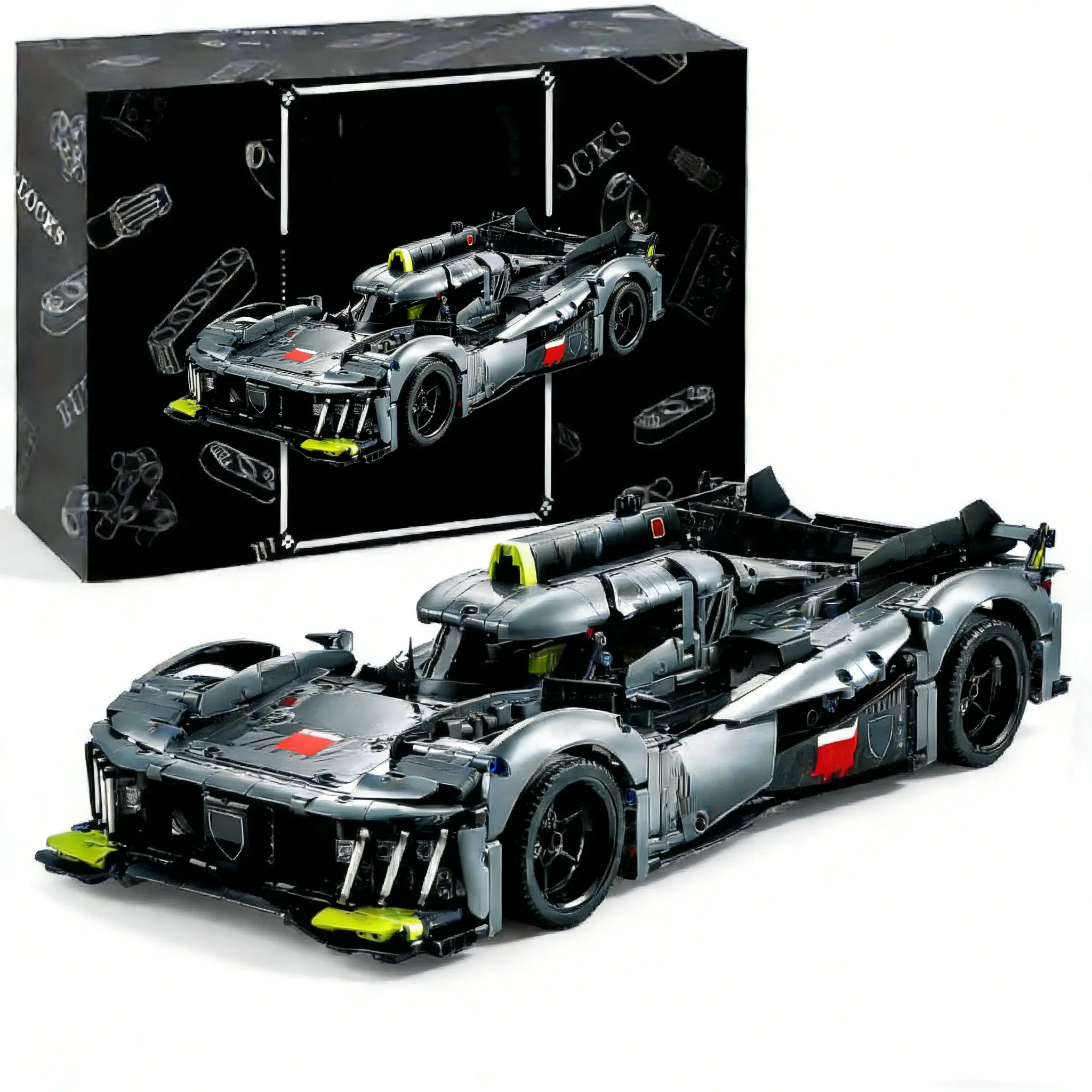 Technic 9X8 24H Hybrid Hypercar Collectible Race Car Building Kit for Adults and Teens,  20.1 inches, 1775 pieces. 1:10 Scale Racing Car Model, Gift for Motorsport Fans #Summervibes