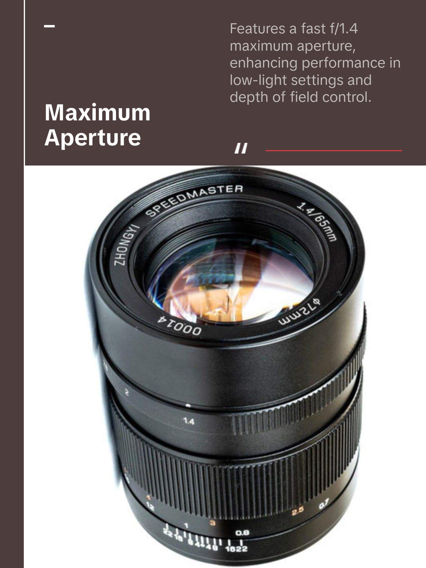 Mitakon Zhongyi  Speedmaster 65mm f/1.4 Lens for Fujifilm G