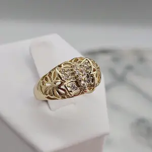 (R59)14k gold plated ring butterfly only size #6