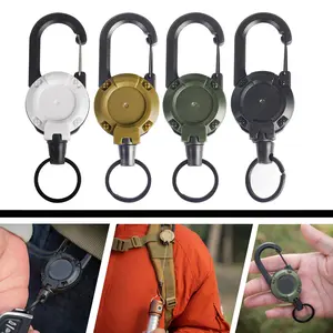 Multi functional mountain keychain 4PCS, extendable steel rope, fishing gear accessories, camping light bracket, high elasticity and quick mounting, lightweight keychain