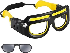 Hands-Free Rechargeable LED Motion Sensor Glasses Lamp, 5 Modes, 230° Wide Beam, USB Rechargeable, Waterproof Headlamp for Camping, Running, Hiking, Nighttime Repairs