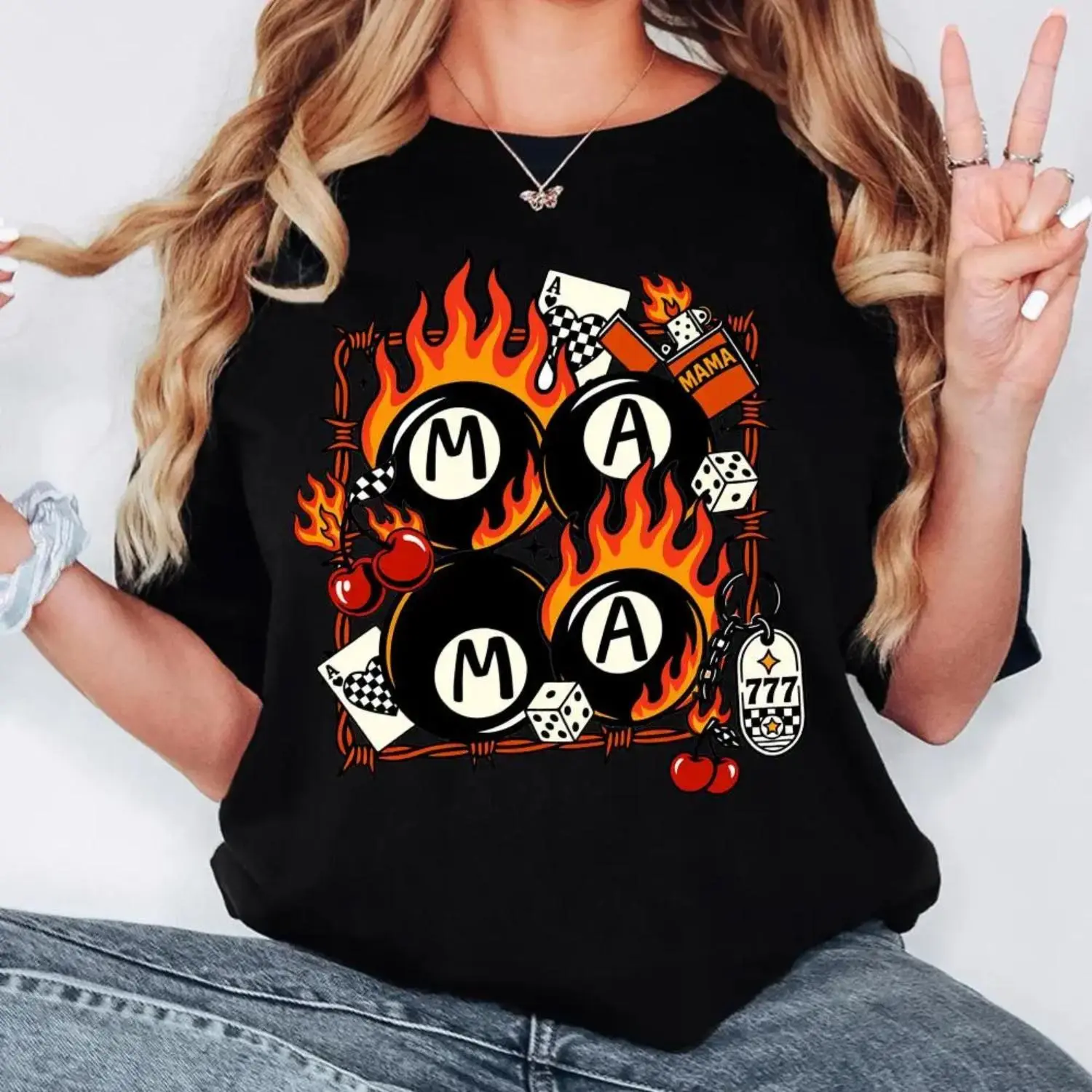 Flamin Mama Vintage Shirt, vintage western graphic tees, western outfits women, women's graphic tees, western clothing, cowgirl outfits stuff, country concert outfits, western tops stuff clothes Casual Comfort