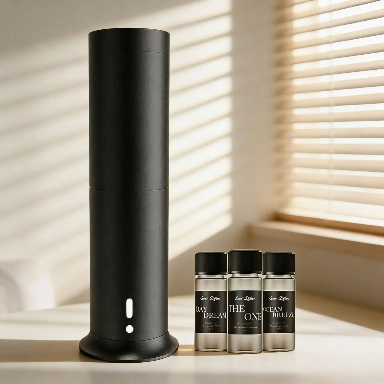 Deluxe Waterless Aromatherapy Diffuser Starter Kit - Mother's Day Gift, Recycled Alum. Tall Cylinder, 3 Oil Bottles, 1000 Sq. Ft. Coverage, Adjustable Timer, Timer Remote, Household Humidifier for Room Use