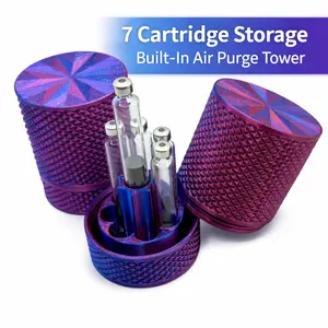 Secure Your Pen Cartridges 7 Cartridge Screw-Top Storage Tube with Purge Tower Slot for 3ml Cartridges Compact Travel-Friendly Design