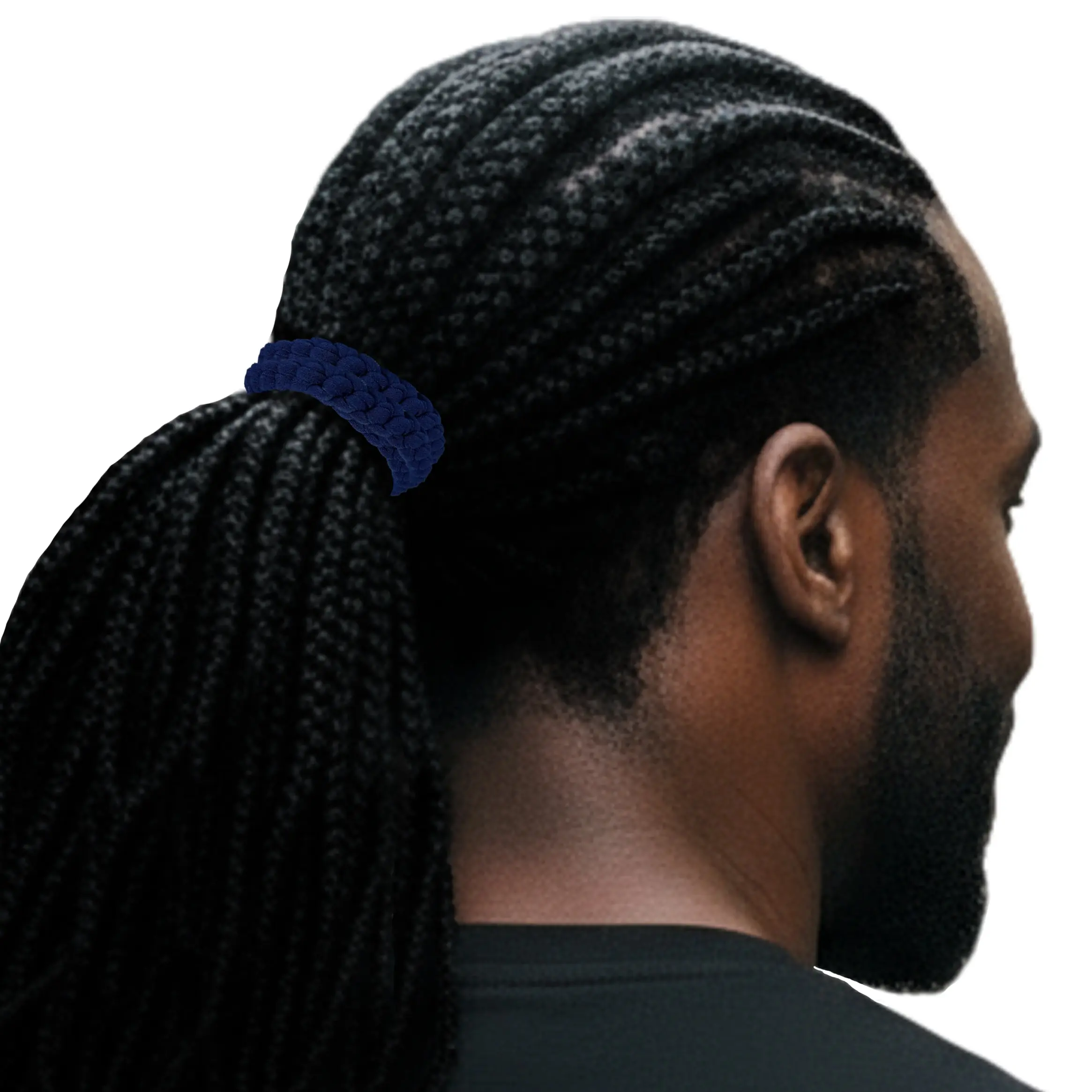 Men's Hair Ties Jumbo Size 2-Pack Navy Super Stretchy for Locs and Braided Hair Soft & Strong Made in the USA