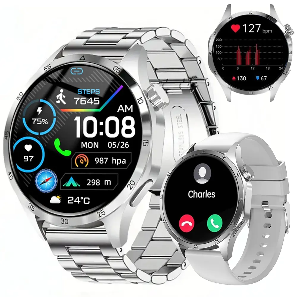 Men's Smart Watch with Heart Rate, Sleep & SpO2 Monitoring, Bluetooth Calling & AI Voice Assistant – 1.52" HD Touch Display, IP68 Waterproof, 100+ Workout Modes, Ideal Father's Day & Back-to-School Gift