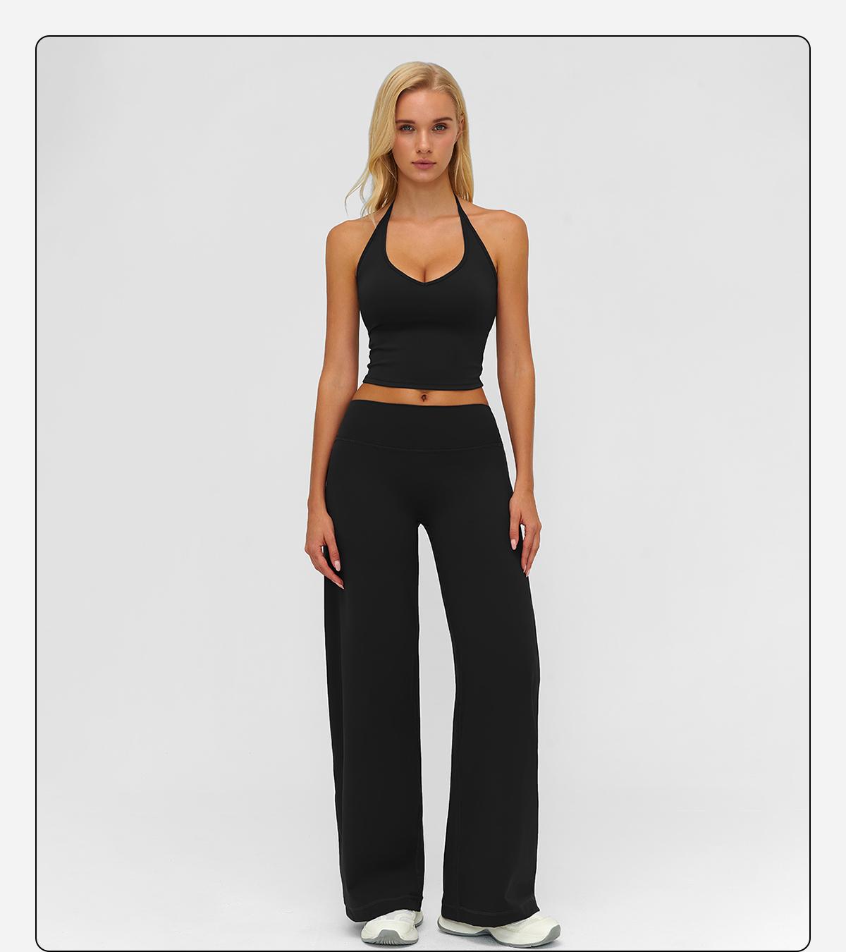 MFVIM Sporty Two-Piece Set Women’s Plain Crop Cami Top & Flare Leg Pants Sports Set, Sporty Casual Comfy Breathable Two-Piece Outfits for Yoga, Gym, Workout, Running, Gym Workout Clothes SpringStatements