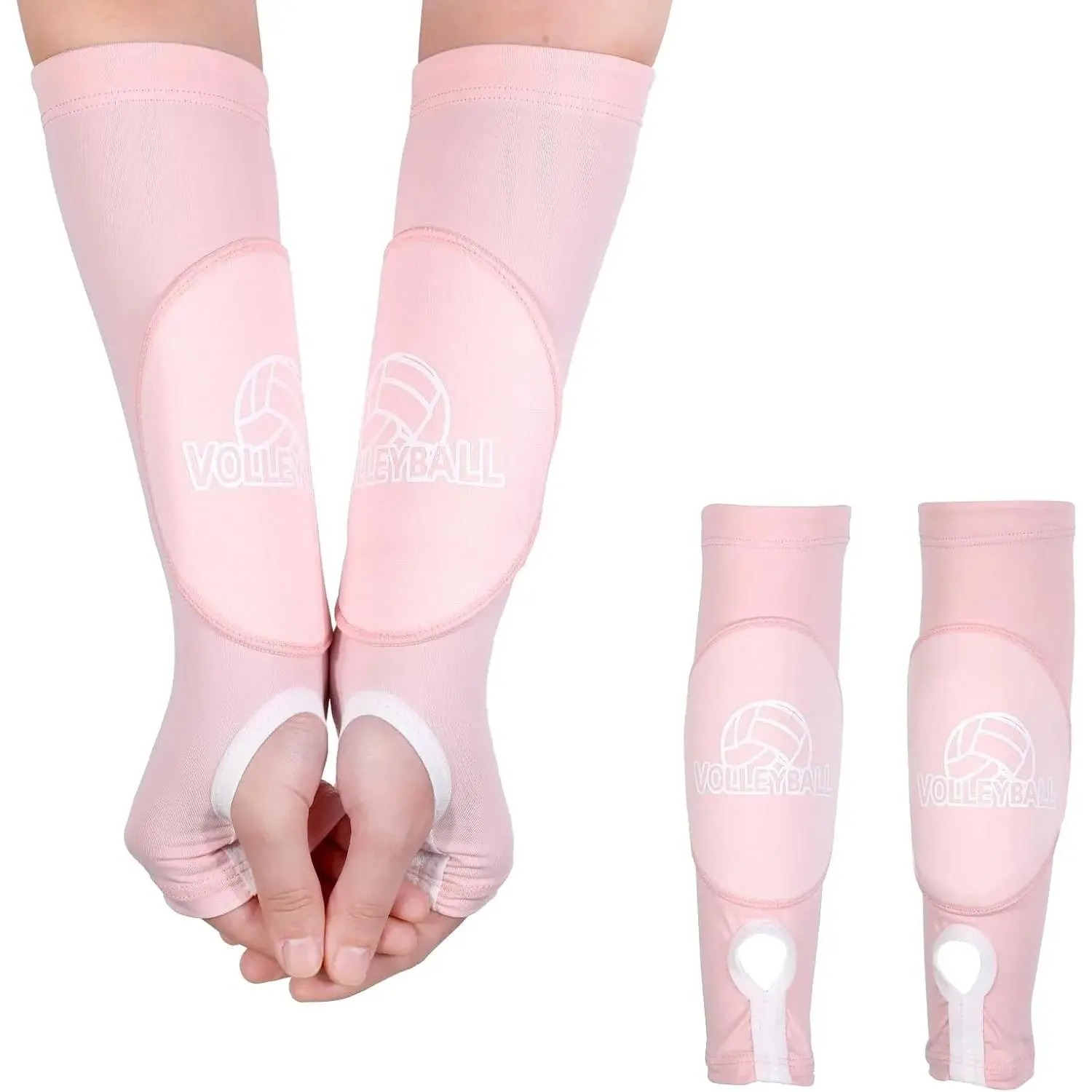 Breathable Volleyball Arm Sleeves with Thumb Holes and Wrist Guards Protective Pads for Youth Adult Training Game Comfort Fit