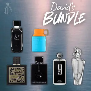 David Bundle | Club De Nuit Man + Maahir Legacy + Odyssey Mandarin + Qaed Black + 9pm Man + Hayaati Black | Unisex Fragrance | 100 ML | Eau De Parfum | Wild Lavender - Orange Blossom & Tonka Bean Notes