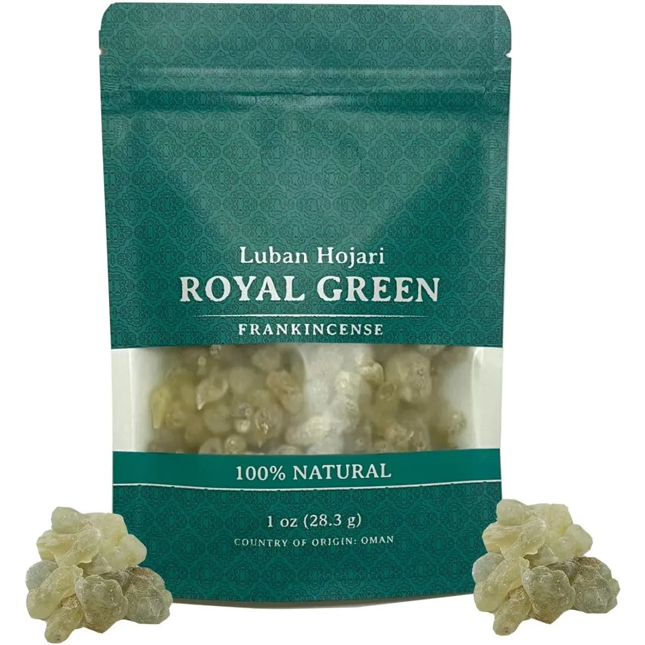 Royal Green Hojari Frankincense - Oman Boswellia Sacra Pure Incense, Natural Home Aromas, Stress Relief Scent, Long-Lasting Home Fragrance (1 oz), Long Lasting Scented