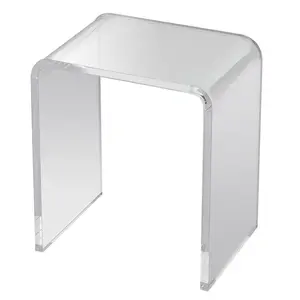 【FathersDayGift】VEVOR Acrylic End Table,  , C-Shaped Lucite Side Table, Clear Acrylic Side Table for Drink, Food, Snack used in Living Room, Bedroom, and Study