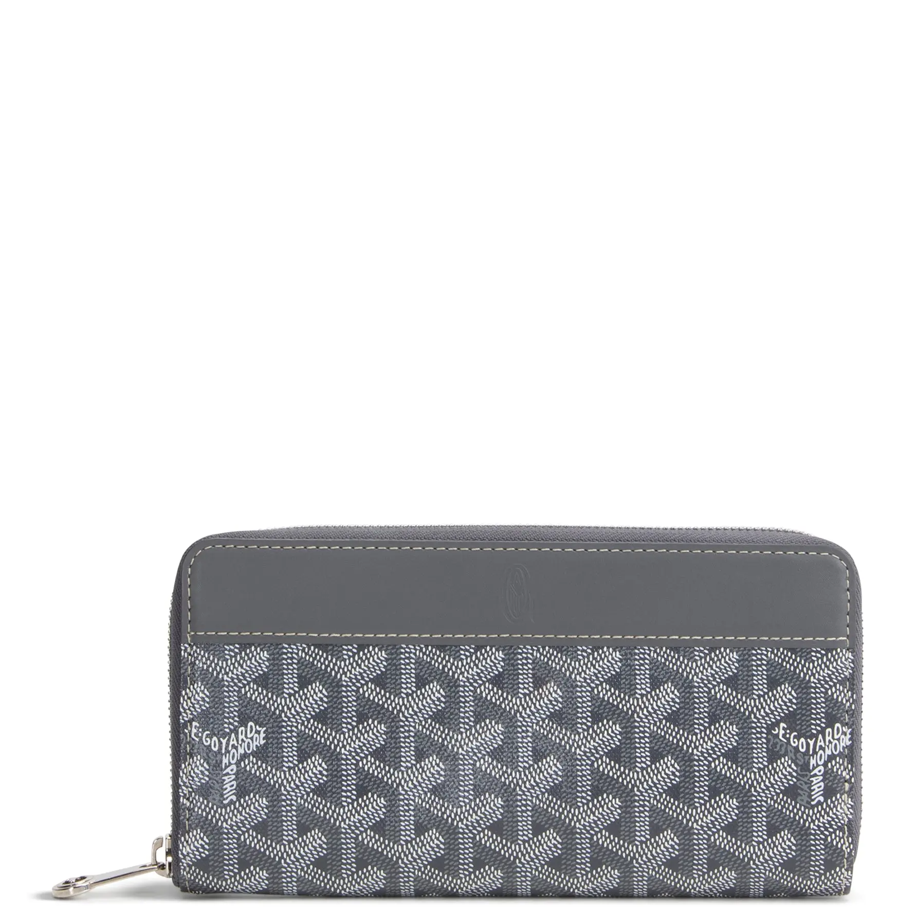 Pre-owned Goyard Coated Canvas Small Leather Goods Goyardine Matignon Wallet Gray