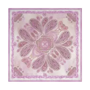 25"×25" Pink Dazzling Cluster Pattern Silk Cotton Bandana Multi-Purpose Headwear (Pink)
