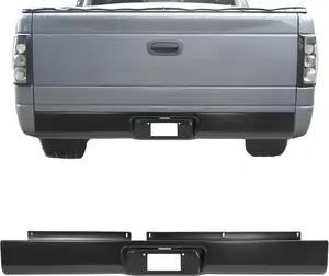 KUAFU Rear Bumper Roll Pan Compatible with 1997-2004 Dodge Dakota Rear Rollpan With Plate Box Steel Electrophoresis Black