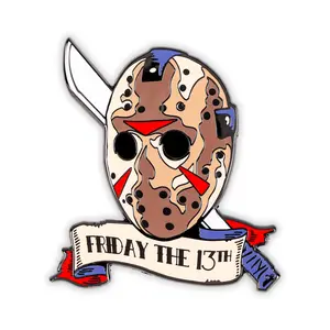 Friday The 13th Jason Voorhees Mask With Machete Enamel Pin