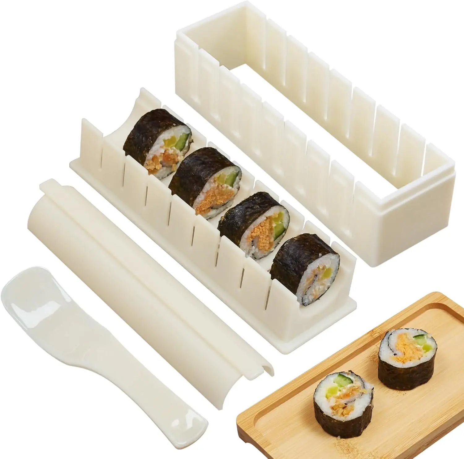 Sushi Mold Household Sushi Tool Set Seaweed Rice Roll Maker Nori Easy Sushi Kit Complete Set for Home Cooking