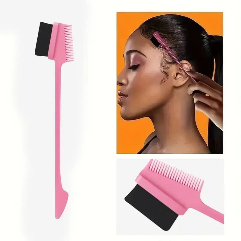ERQQ Lightweight Ergonomic Plastic Double-Sided Hair Comb with Long Handle & Long Slender Tail - Anti-Frizz Tech, Detangling, Smoothing, Scalp Stimulation, Effortless Parting, Precise Edge Control - Unisex, Ideal for Home/Travel Use, Thick/Curly Hair