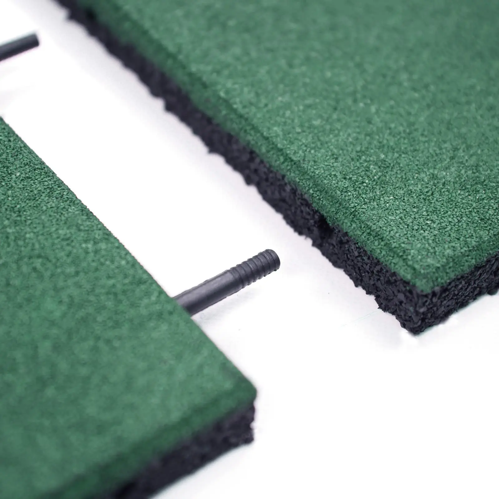 RevTime Easy DIY Interlocking Outdoor Rubber Tiles 20" x 20" x 1” Thick for Playground Use, Outdoor Gym Floor, Sports Deck, Backyard Play Area, Safety Rubber Paver (Pack of 4) Green