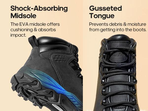 NORTIV 8 Mens Hiking Winter Snow Insulated Waterproof Outdoor Boots