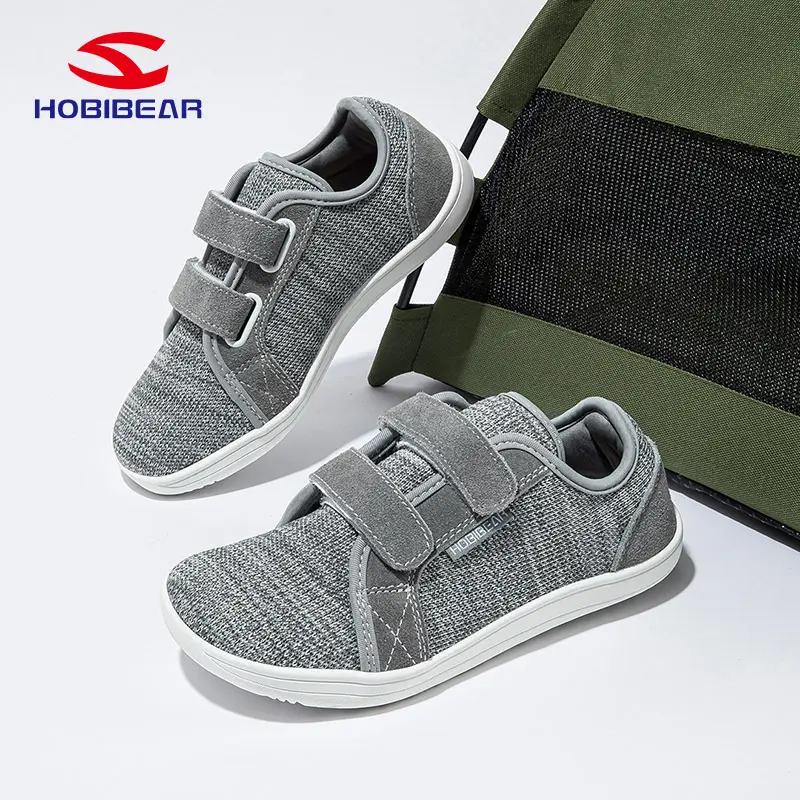 HOBIBEAR 6-10 Years Kids' Low-Top Barefoot Casual Training Footwear, Universal Breathable Wide-Toe Sports Shoes for Boys & Girls, Suitable for Spring & Autumn School Activities
