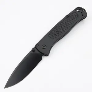 A black carbon fiber handle folding knife with a sharp stainless steel blade—lightweight, durable, easy to carry—ideal for outdoor camping, barbecues, and fishing; multifunctional tool, gift box packaging, holiday gift.