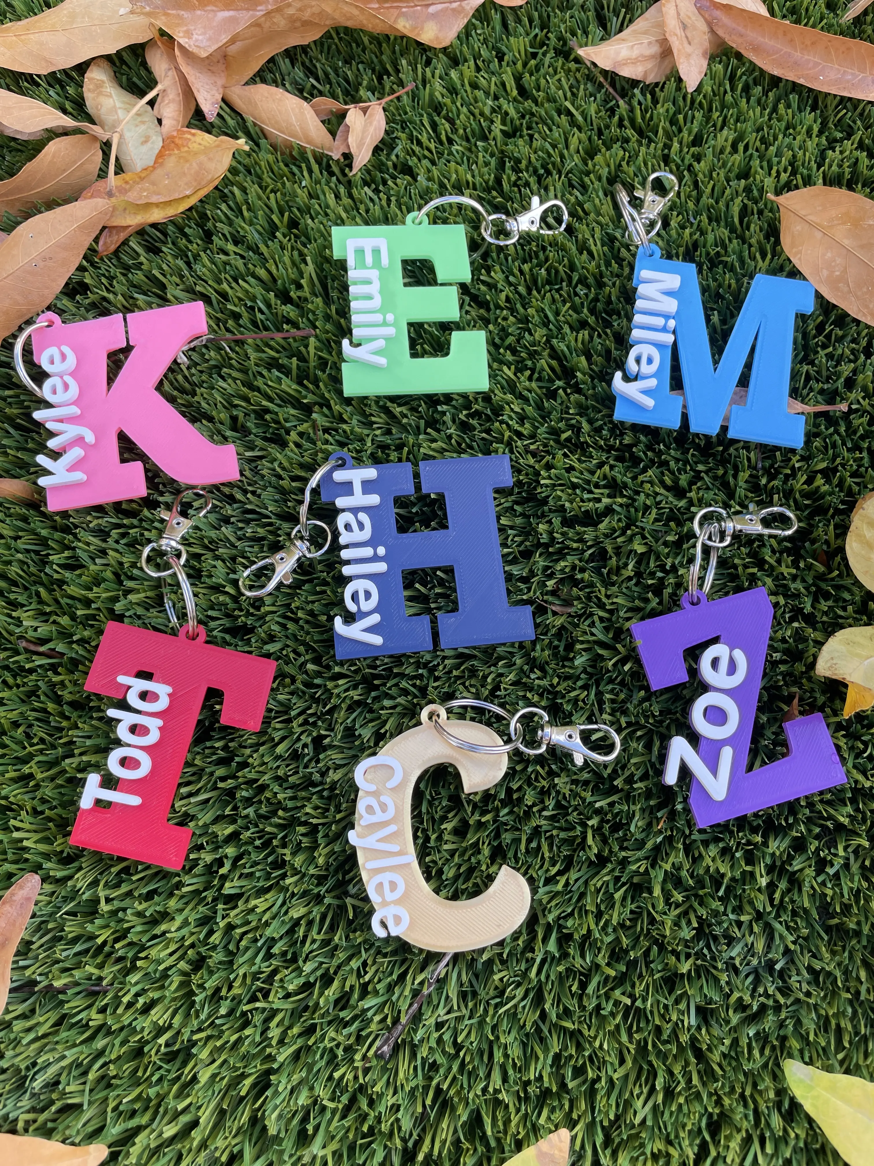 Customizable Name Keychain, Bag Tag, Luggage Tag, Lunchbox Tag, or Zipper Pull - Choose your color and name!