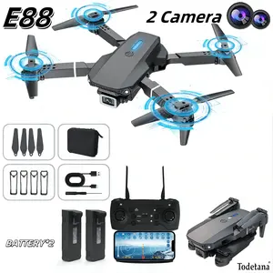 E88 Pro Foldable Drone with HD Dual Camera, Altitude Hold, One-Touch Takeoff/Landing, 360° Flips & Headless Mode – Perfect Valentine’s Day Gift for Your Partner