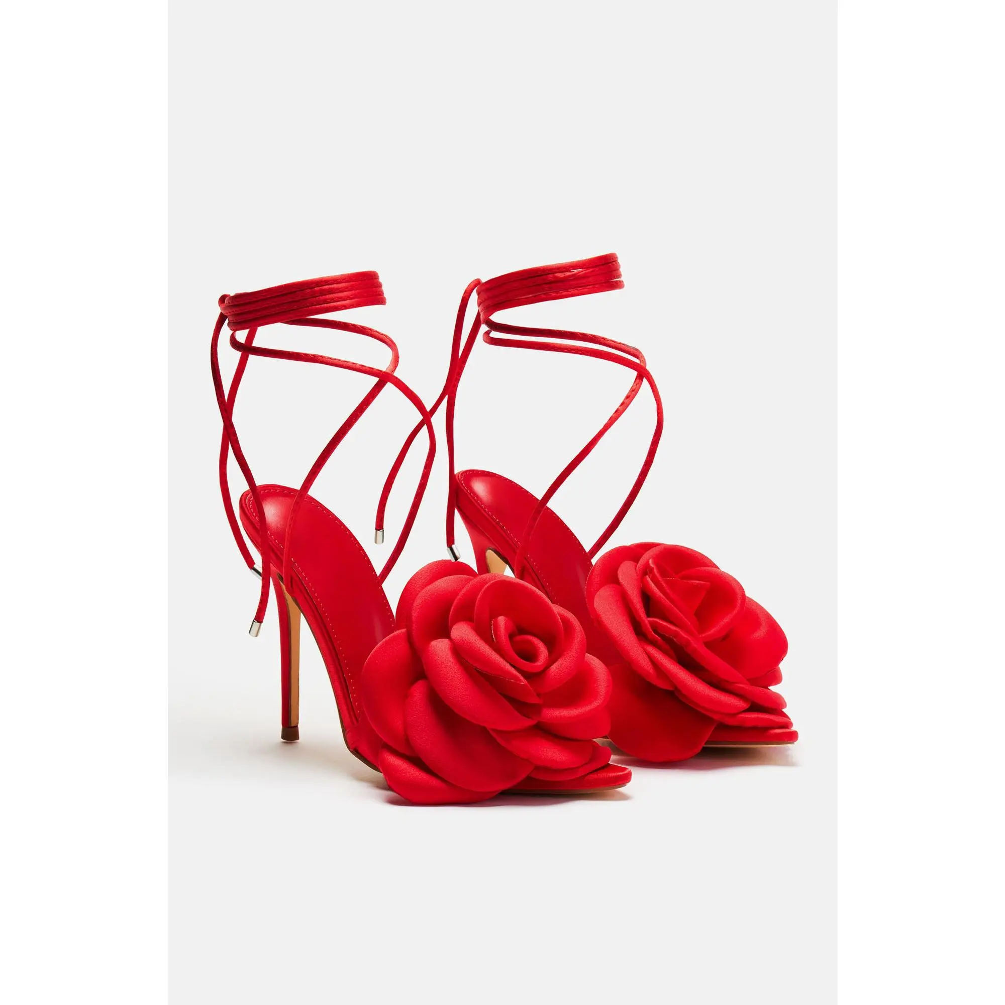 Love Is Blooming Heeled Sandals - Red