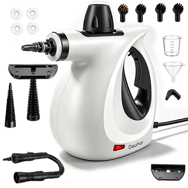 Handheld Steam Cleaner, Pressurized Multi-Surface Steam Shot with 15 Accessories, Safety Lock for Cleaning Floor, Upholstery, Grout