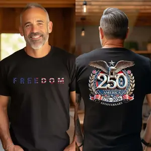 Freedom 250th Anniversary Shirt, USA 250 Years Independence Apparel, 1776–2026 America Anniversary, Patriotic Freedom - LORA ATCHER