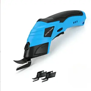 Cordless Electric Scissors Cardboard Cutter with 2 Type Blades Rechargeable Powerful Shears Cutting Tool for Fabric Electric Box Cutter Leather Felt with Charger & Storage Box