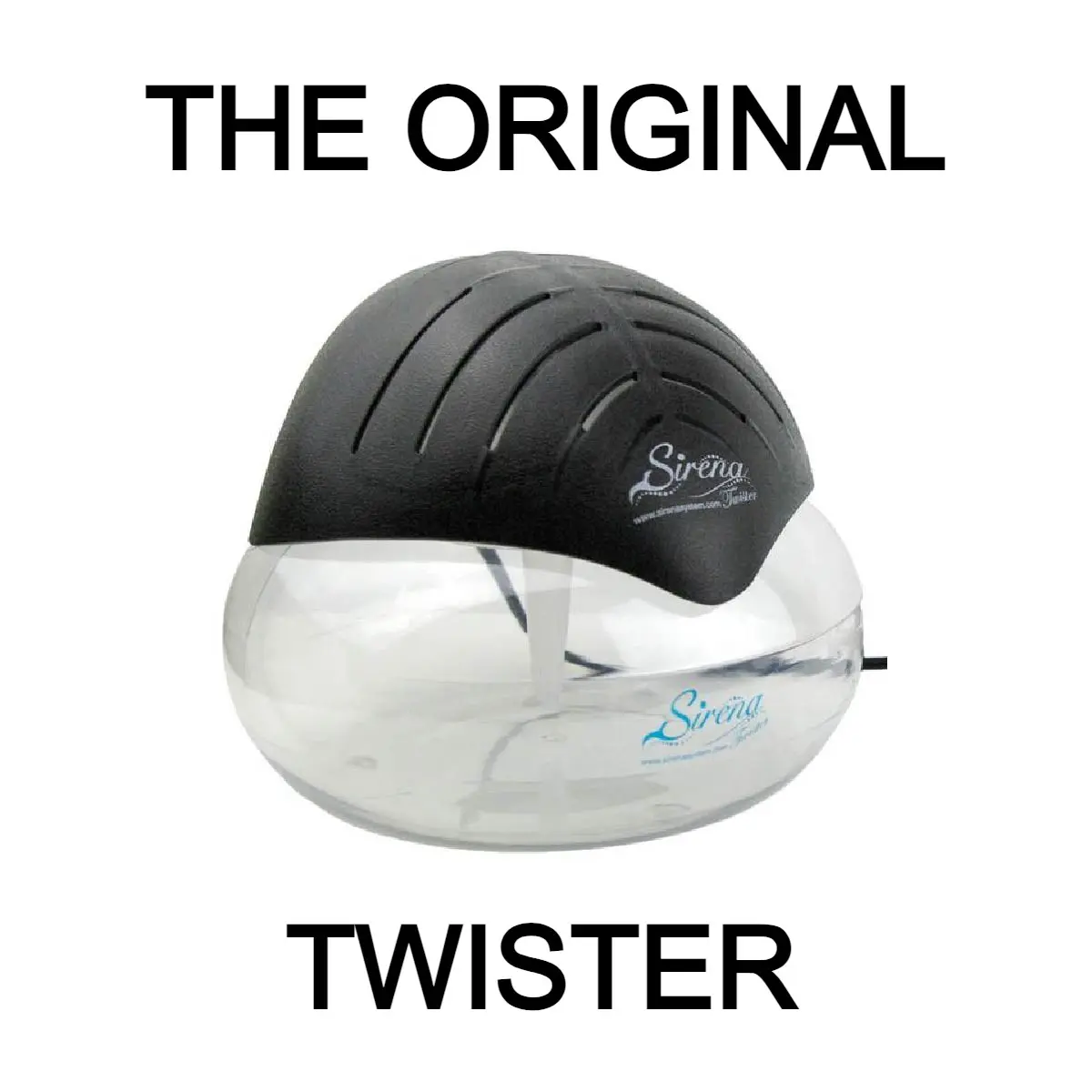 Sirena Twister Black The Original Air Purifier Water Filter Air Cleaner For Home Essential Oil Aromatizer With LED Night Light For Smoke & Pets Aromatic Fragrance Air Revitalizer