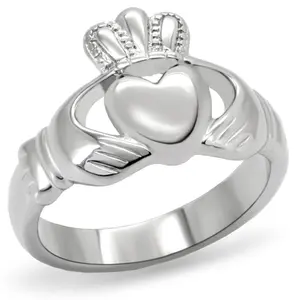 Eternal Sparkles Women's Claddagh Irish Love Ring – Celtic Heart Crown Hands Ring, Comfort Fit (13 Styles)