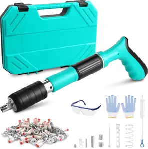 Manual Mini Steel Nail Gun 5 Gears Power Adjustable Wall Guns For Ceiling Portable Shooting Machine With 200 Nails Concrete Gun Nail Set