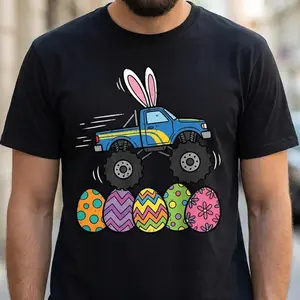 Easter Monster Truck TShirt Featuring Happy Easter Day Eggs A Perfect Gift Idea for Kids and Teens