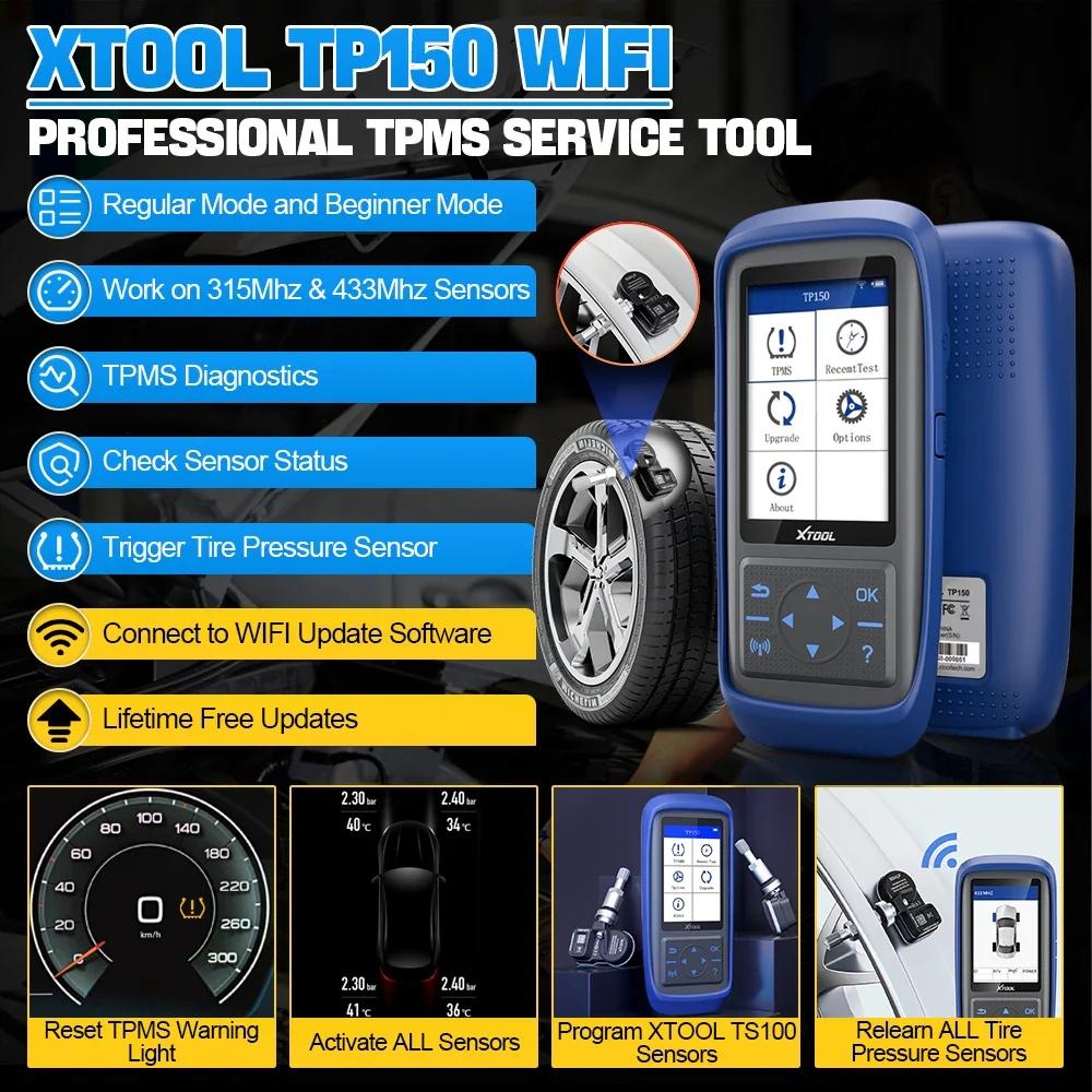 [Summervibes] XTOOL TP150 TPMS Programming Tool, 2026 TPMS Relearn Tool, Activate/Relearn/Diagnosis All Known TPMS Sensors, Program TS100 Sensors (315/ 433MHz), TPMS Reset Tool TPMS Programmer