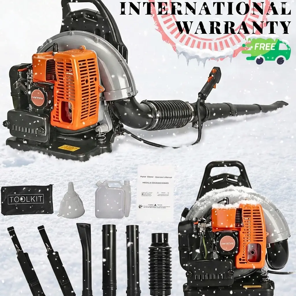 YUCOAP 63CC Professional Backpack Snow Blower - 550 CFM High-Power Gas Blower for Driveway & Walkway, 1.25KW, 6800 RPM  2. Garden Portable