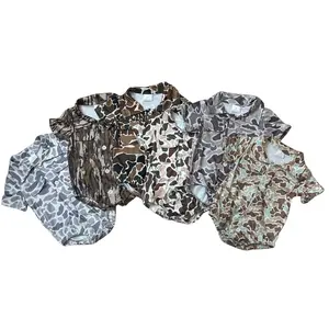 F--Hunting Short Sleeve Camo Baby Bubble Toddler Clothes Soft Breathable Fabric for Outdoor Adventures & Everyday Wear