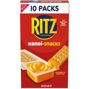 RITZ Handi-Snacks Crackers 'N Cheesy Dip Snack Packs, 10 Snack Packs